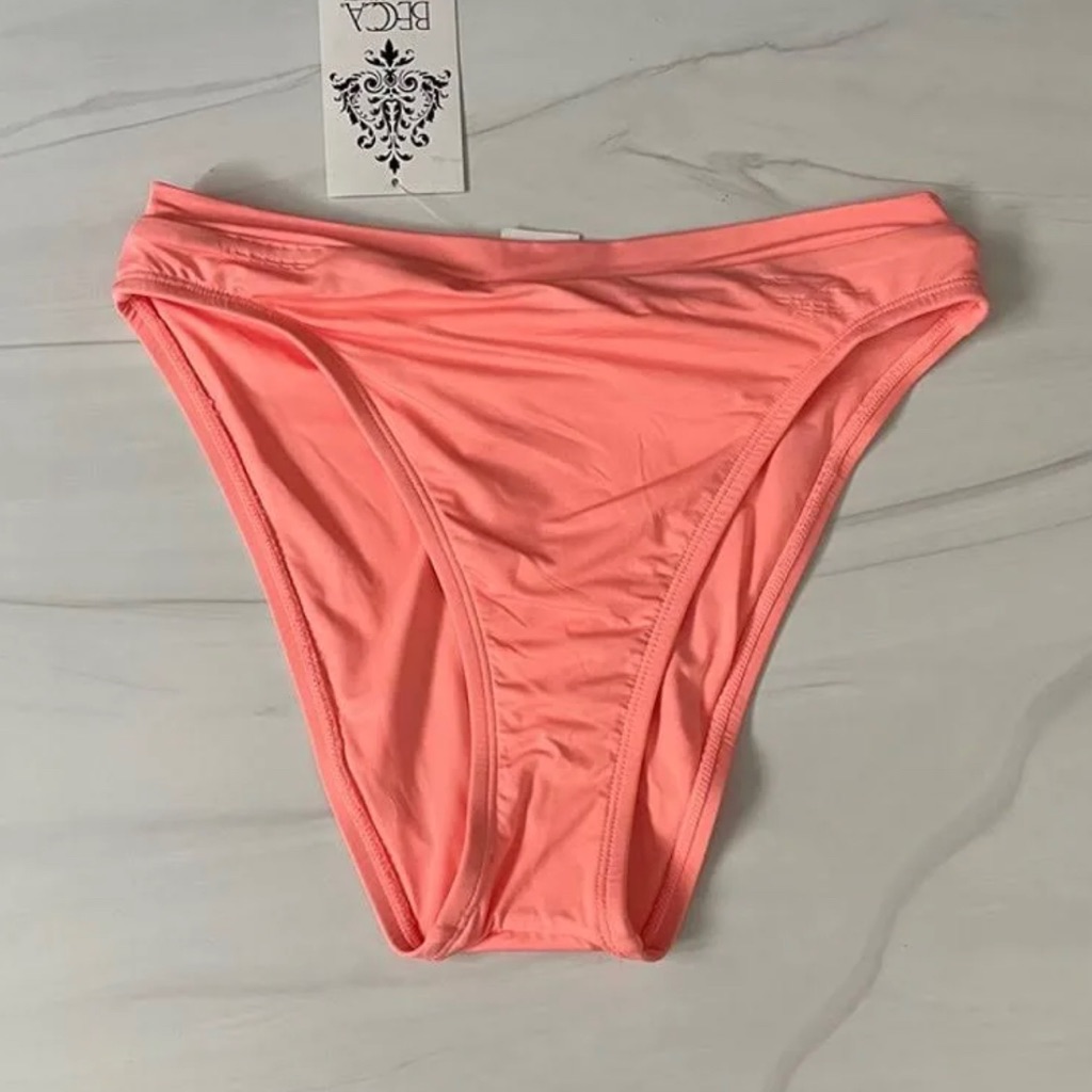 Becca Coral High Waisted French Cut Bikini Buttoms (Nwot)